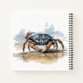 krab lopen op het strand, aanpasbaar notitieboek (Achterkant)
