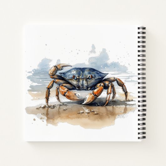 krab lopen op het strand, aanpasbaar notitieboek (Achterkant)