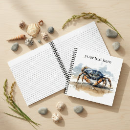 krab lopen op het strand, aanpasbaar notitieboek