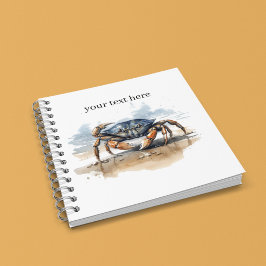krab lopen op het strand, aanpasbaar notitieboek