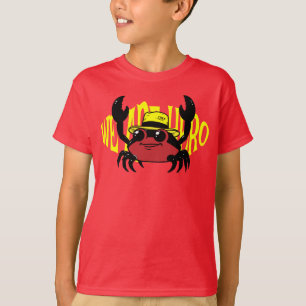 krab met hoed en tekstkunst t-shirt