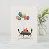 Krab met kleurrijk Wenskaart Bedankkaart (Staand voorkant)