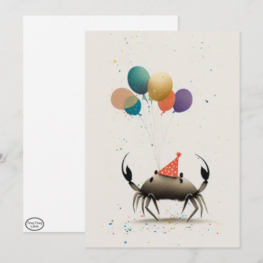 Krab met kleurrijk Wenskaart Bedankkaart (Voorkant / Achterkant)