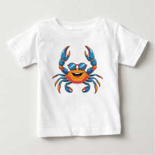 Krab met zonnebril genieten van de zomer