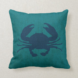 Krab Nautilus Oceaan Blauw en Groen Kussen