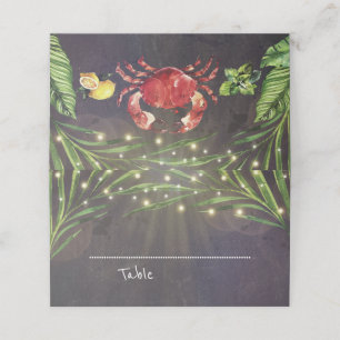 Krab Nautisch Strand Palm Lights Wedding Plaatskaartje