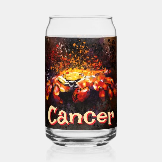 Krab nautische kuststrandkanker gepersonaliseerd blikvorm glas (Voorkant)