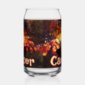 Krab nautische kuststrandkanker gepersonaliseerd blikvorm glas (Links)