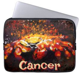 Krab nautische kuststrandkanker gepersonaliseerd laptop sleeve