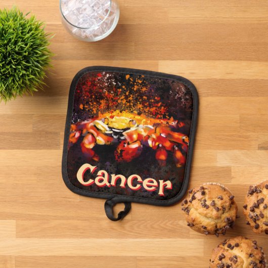 Krab nautische kuststrandkanker gepersonaliseerd pannenlap (Top down)