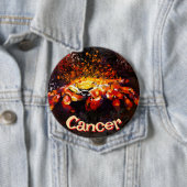 Krab nautische kuststrandkanker gepersonaliseerd ronde button 4,0 cm (In situ)