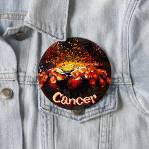 Krab nautische kuststrandkanker gepersonaliseerd ronde button 4,0 cm