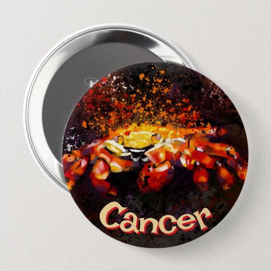 Krab nautische kuststrandkanker gepersonaliseerd ronde button 4,0 cm (Voorkant /achterkant)