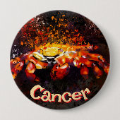 Krab nautische kuststrandkanker gepersonaliseerd ronde button 4,0 cm (Voorkant)