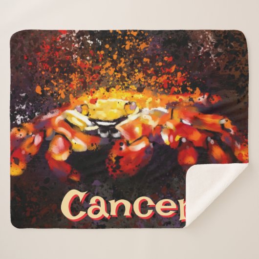 Krab nautische kuststrandkanker gepersonaliseerd sherpa deken (Voorkant (horizontaal))