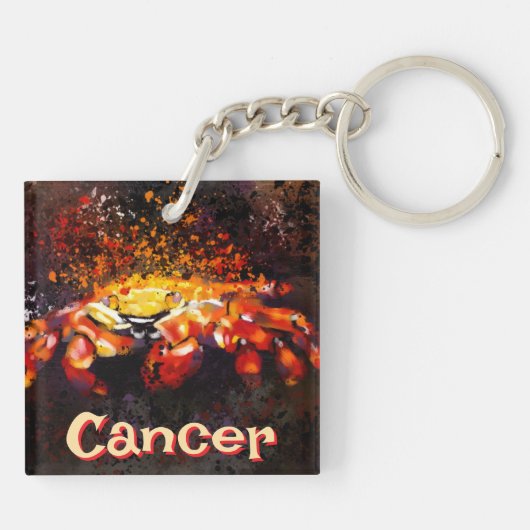 Krab nautische kuststrandkanker gepersonaliseerd sleutelhanger (Achterkant)