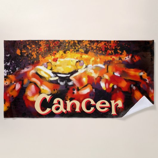 Krab nautische kuststrandkanker gepersonaliseerd strandlaken (Voorkant)