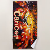 Krab nautische kuststrandkanker gepersonaliseerd strandlaken (Voorkant)