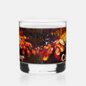 Krab nautische kuststrandkanker gepersonaliseerd whisky glas (Links)