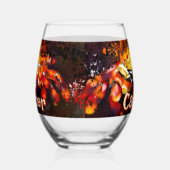 Krab nautische kuststrandkanker gepersonaliseerd wijnglas zonder voet (Links)