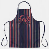 Krab Navyblauw En Rood Gestreept Visser Schort (Voorkant)