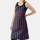 Krab Navyblauw En Rood Gestreept Visser Schort (Insitu)