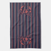 Krab Navyblauw En Rood Gestreept Visser Theedoek (Verticaal)