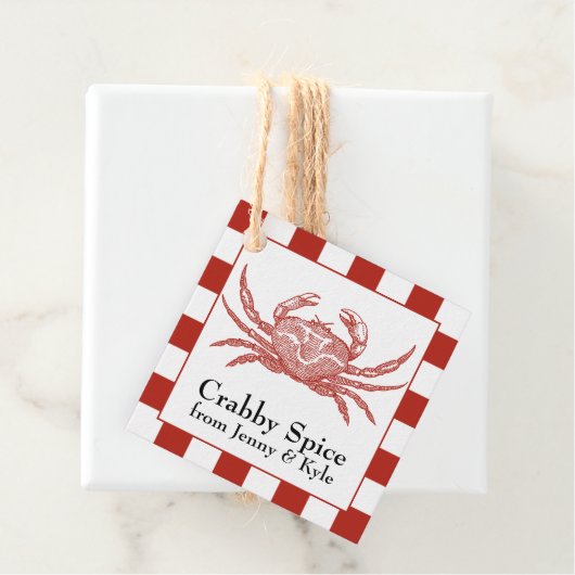 Krab of zeevruchten Kook Bedankjes Labels (In situ)