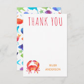 Krab Onder De Zee Regenboog Vis Dank Je Bedankkaart (Voorkant / Achterkant)