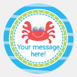 Krab onder Zee Birthday Ronde Sticker