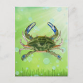 Krab op briefkaart drijft in de oceaan (Voorkant)