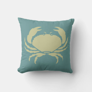 KRAB op donkerblauw blauwgroen kussen