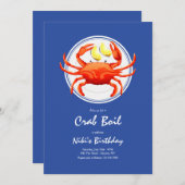 Krab op een Bord Kaart (Voorkant / Achterkant)