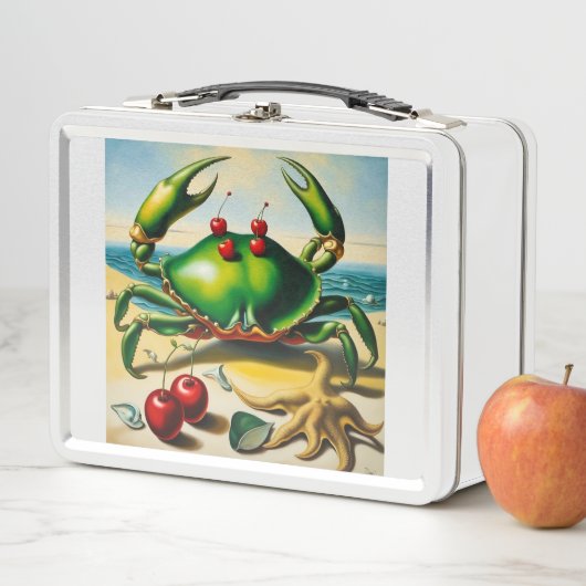 Krab op strand lunchbox (In situ)