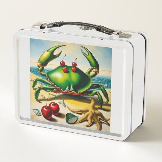 Krab op strand lunchbox (Achterkant)