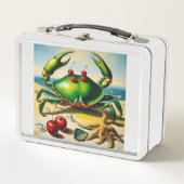 Krab op strand lunchbox (Voorkant)
