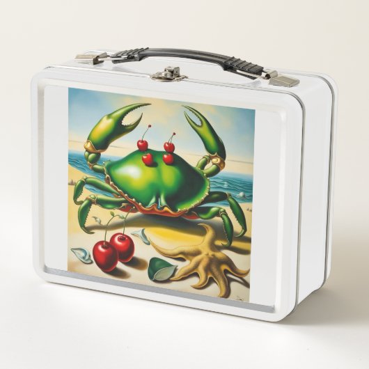 Krab op strand lunchbox (Voorkant)