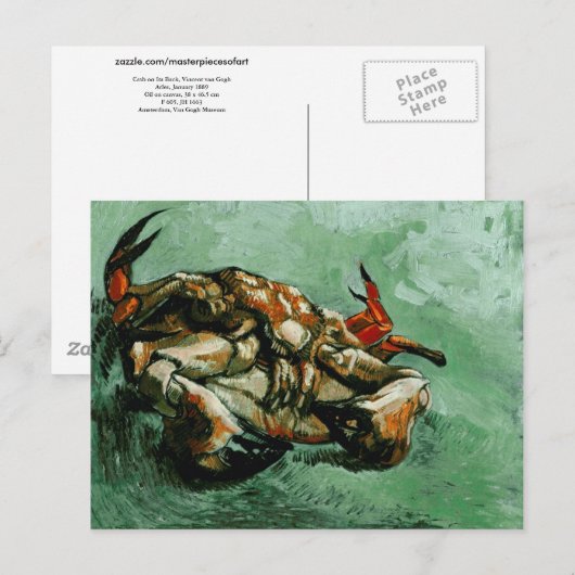 Krab op zijn rug (F605) Van Gogh Fine Art Briefkaart (Voorkant / Achterkant)