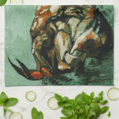 Krab op zijn rug (F605)Van Gogh Fine Art Theedoek (Gevouwen)