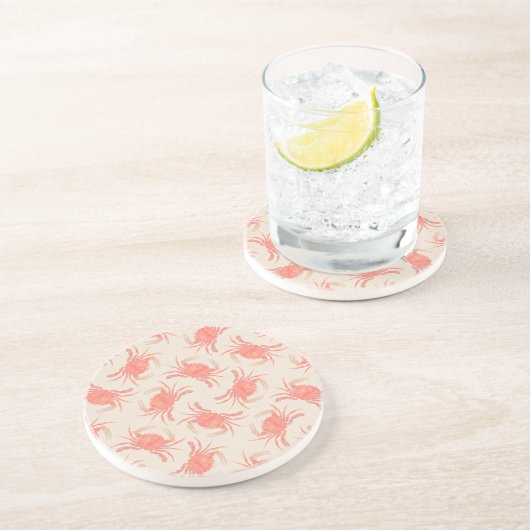 Krab - Perzik Fuzz 2024 Zandsteen Onderzetter (Zijkant)