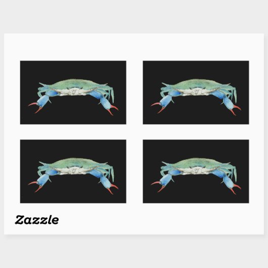 krab rechthoekige sticker (Vel)