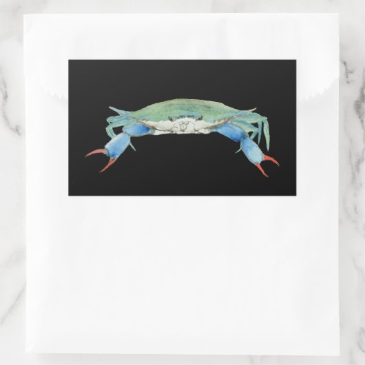 krab rechthoekige sticker (Tas)