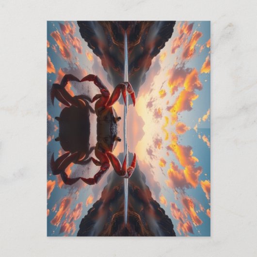 krab reflectiekunst briefkaart (Voorkant)