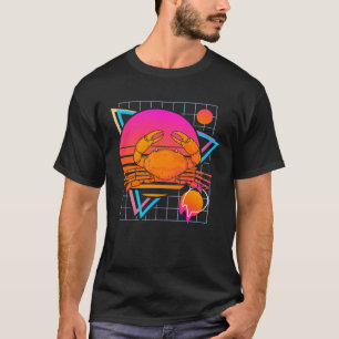 Krab Retro 80s Stijl Oceaandier T-shirt