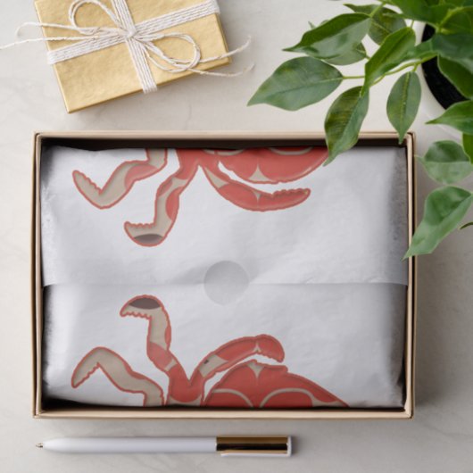 Krab - retro tissuepapier (Geschenk)