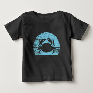 Krab Retro Vintage 60s 70s Zonsondergang Blauw
