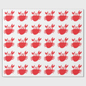 Krab, rood, cartoon, schattig cadeaupapier (Vlak)