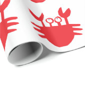 Krab, rood, cartoon, schattig cadeaupapier (Rol Hoek)