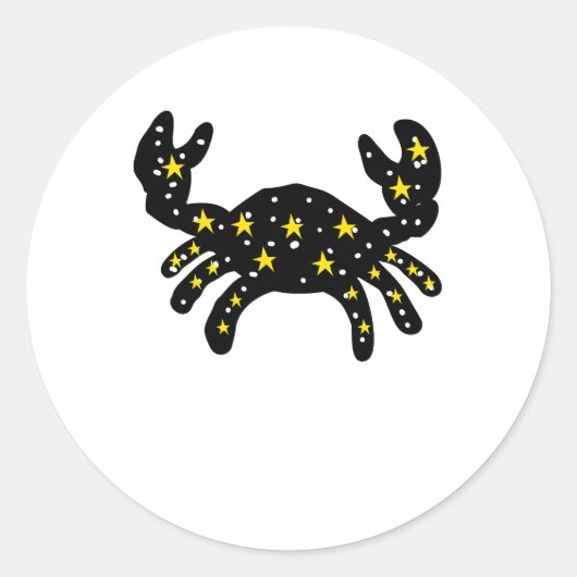Krab Ruimte Sterren Sticker – Kosmisch Dier (Voorkant)