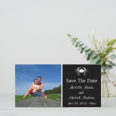 Krab Save The Date Fotokaart (Zwart) (Staand voorkant)